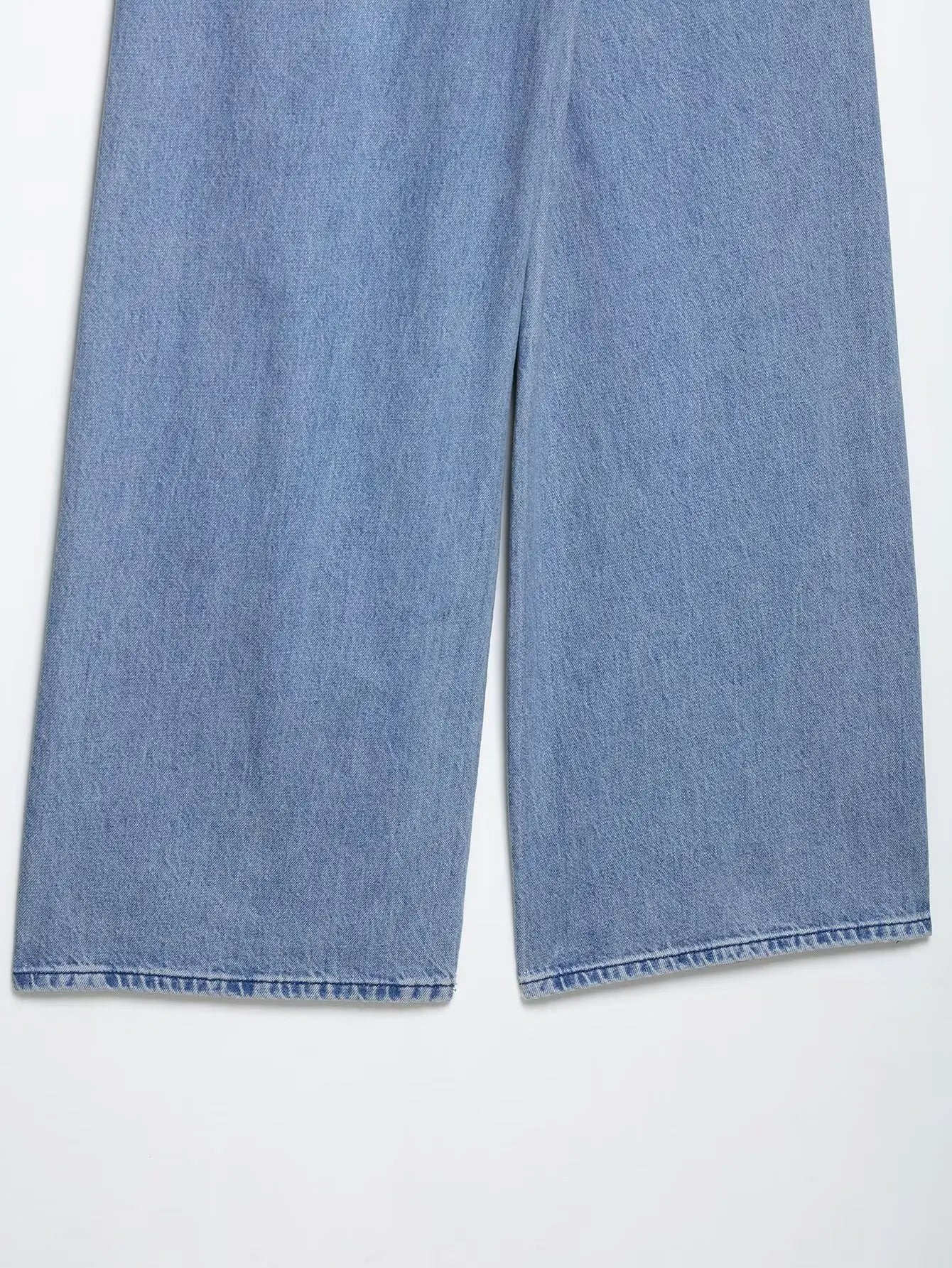 Set denim donna 2 pezzi 2025 – gilet con bottoni + jeans a vita alta wide-leg, look streetwear casual chic