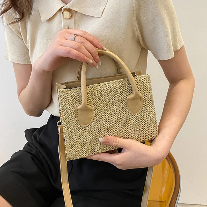 Borsa Tracolla Donna in Paglia Intrecciata – Stile Casual