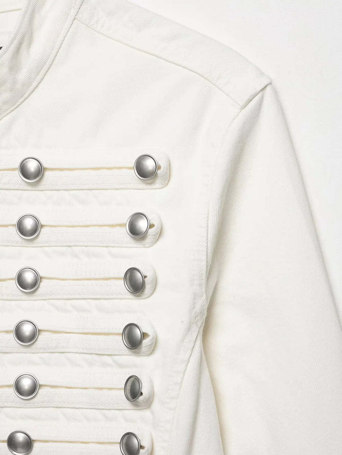 Giacca Corta Donna Vintage con Collo Tondo e Bottoni