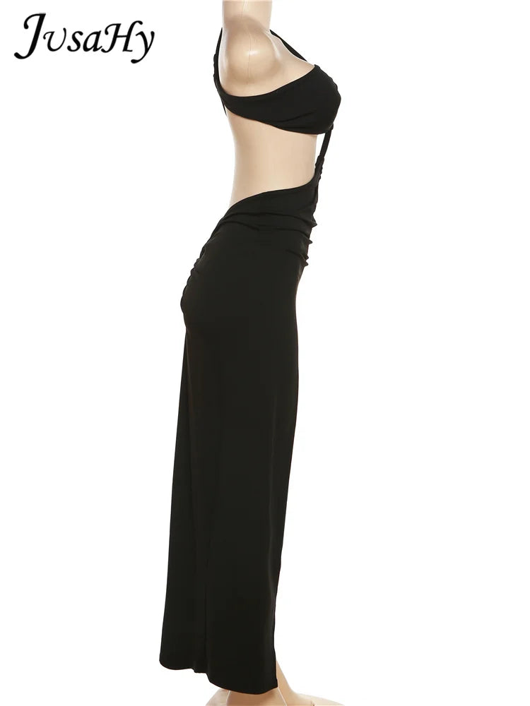 Abito Monospalla Sexy Donna Y2K – Spacco, Schiena Scoperta, Look Party 2025