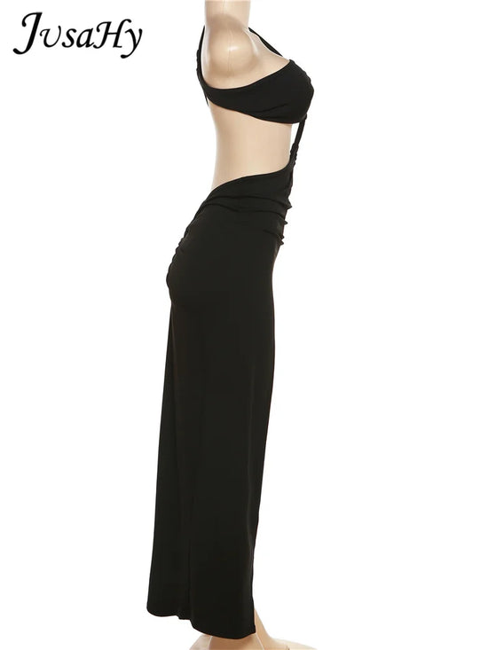 Abito Monospalla Sexy Donna Y2K – Spacco, Schiena Scoperta, Look Party 2025