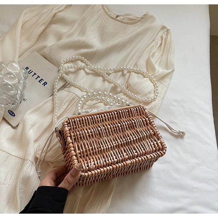 Borsa in Paglia con Perle Donna – Stile Boho Chic Estivo
