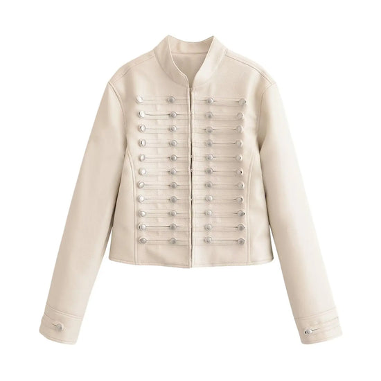 Giacca Cropped Donna con Bottoni e Fit Slim - immagine 15