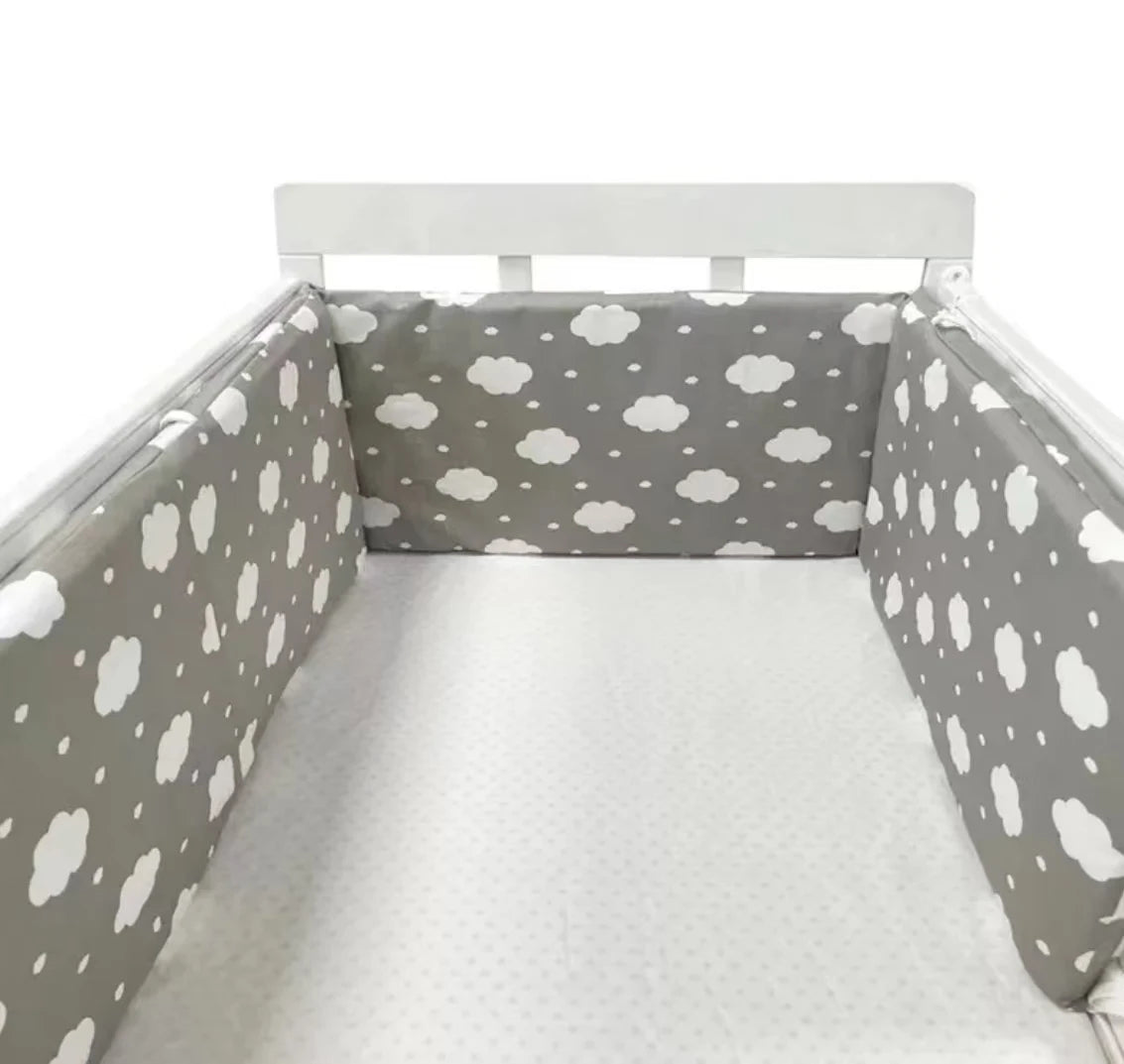Paracolpi Lettino Imbottito 200 × 30 cm in Cotone con Fodera Removibile
