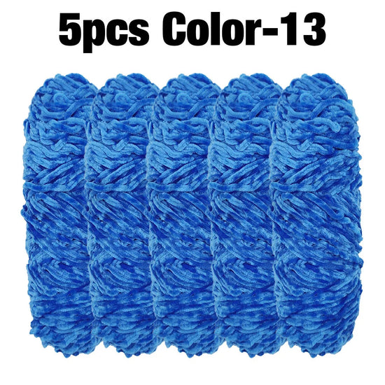 Set 5 rotoli filato ciniglia velluto 100 g – filo morbido e caldo per coperta, maglione, cuscini, DIY