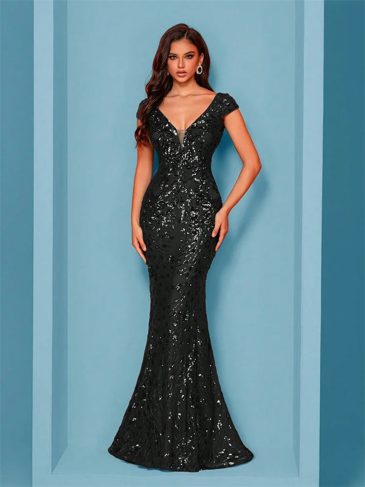 Abito Mylly Lungo Elegante – Dress Cerimonia con Paillettes per Damigelle e 18°