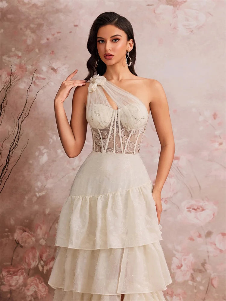 Abito Lungo Elegante da Sera Donna – Maxi Dress con Spacco e Paillettes per Cerimonie, Party e Promessa