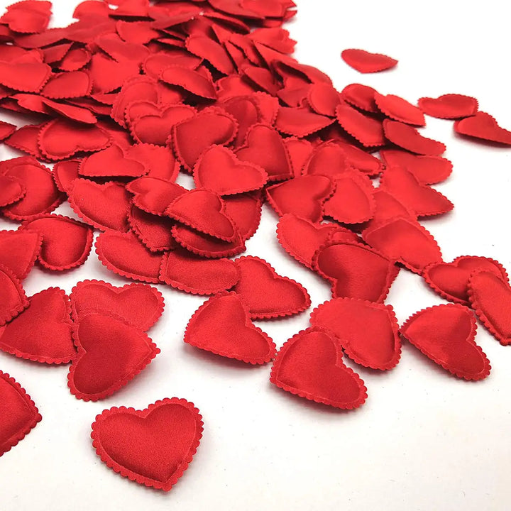 200 pezzi Petali di Cuore in Tessuto Imbottito per Decorazioni Romantiche San Valentino
