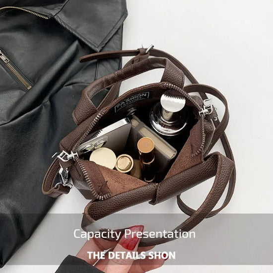 Borsa compatta quadrata in PU – shoulder / crossbody bag con zip, design elegante e di qualità per donna 2025