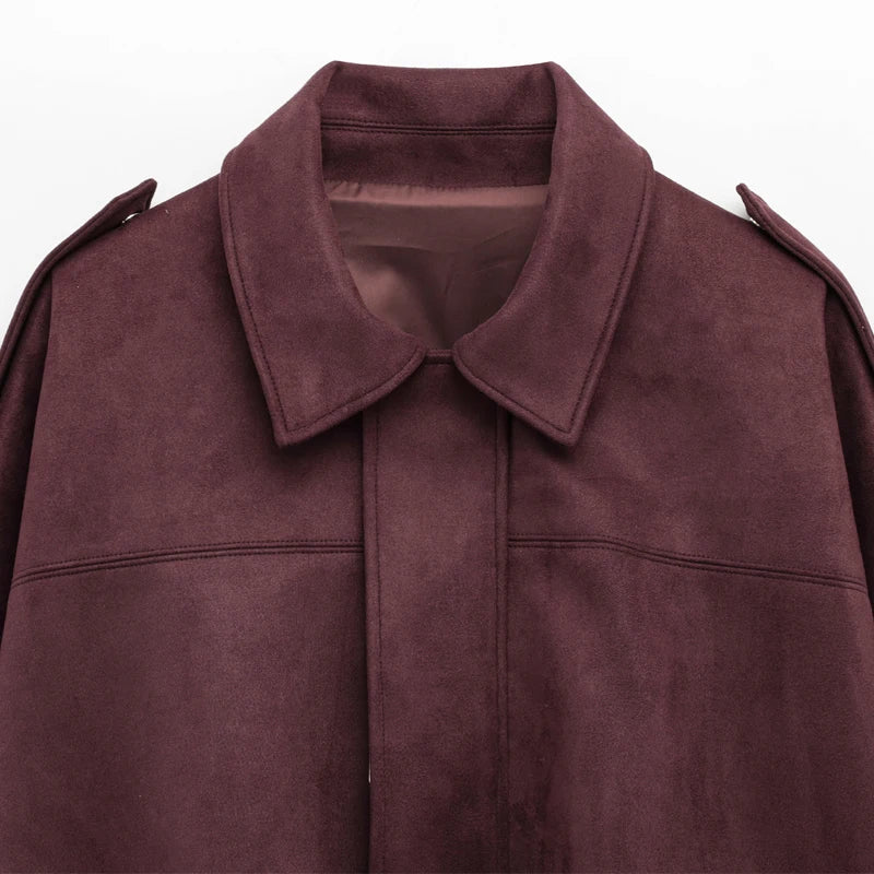 Giacca Bomber Donna con Zip, Collo a Revers e Maniche Lunghe – Giubbotto Corto Stile High Street 2025 per Autunno/Inverno