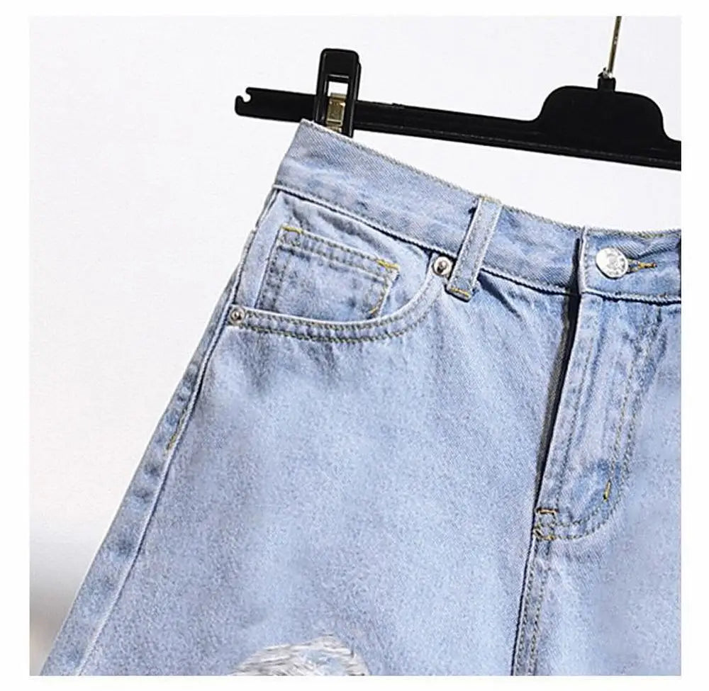 Cowboy shorts donna vita alta stile coreano – denim bianco con tasche, frange e strappi