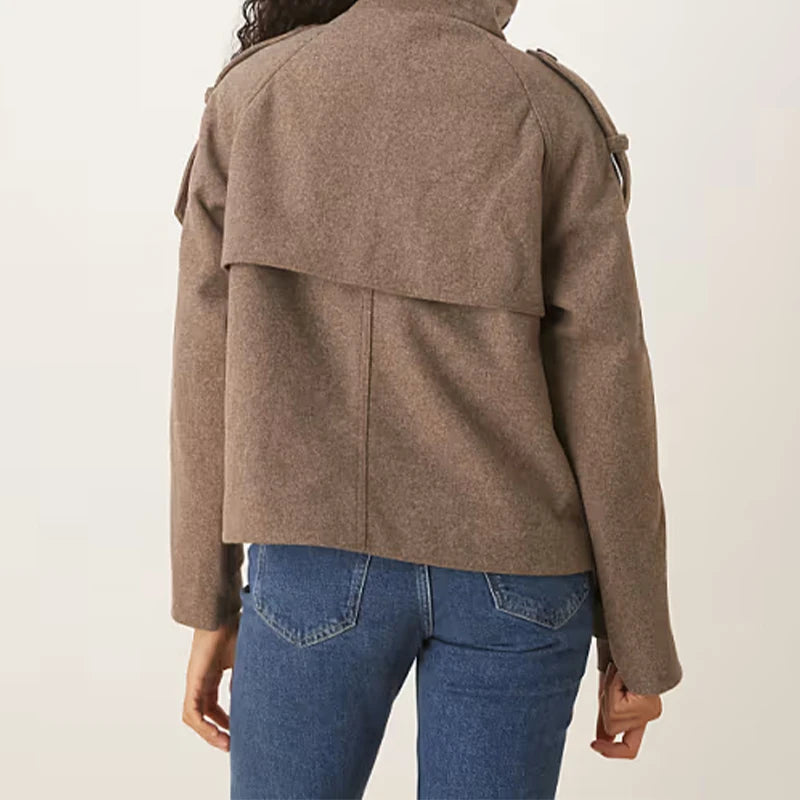 Giacca donna con collo alto e bottoni, modelli 01-04