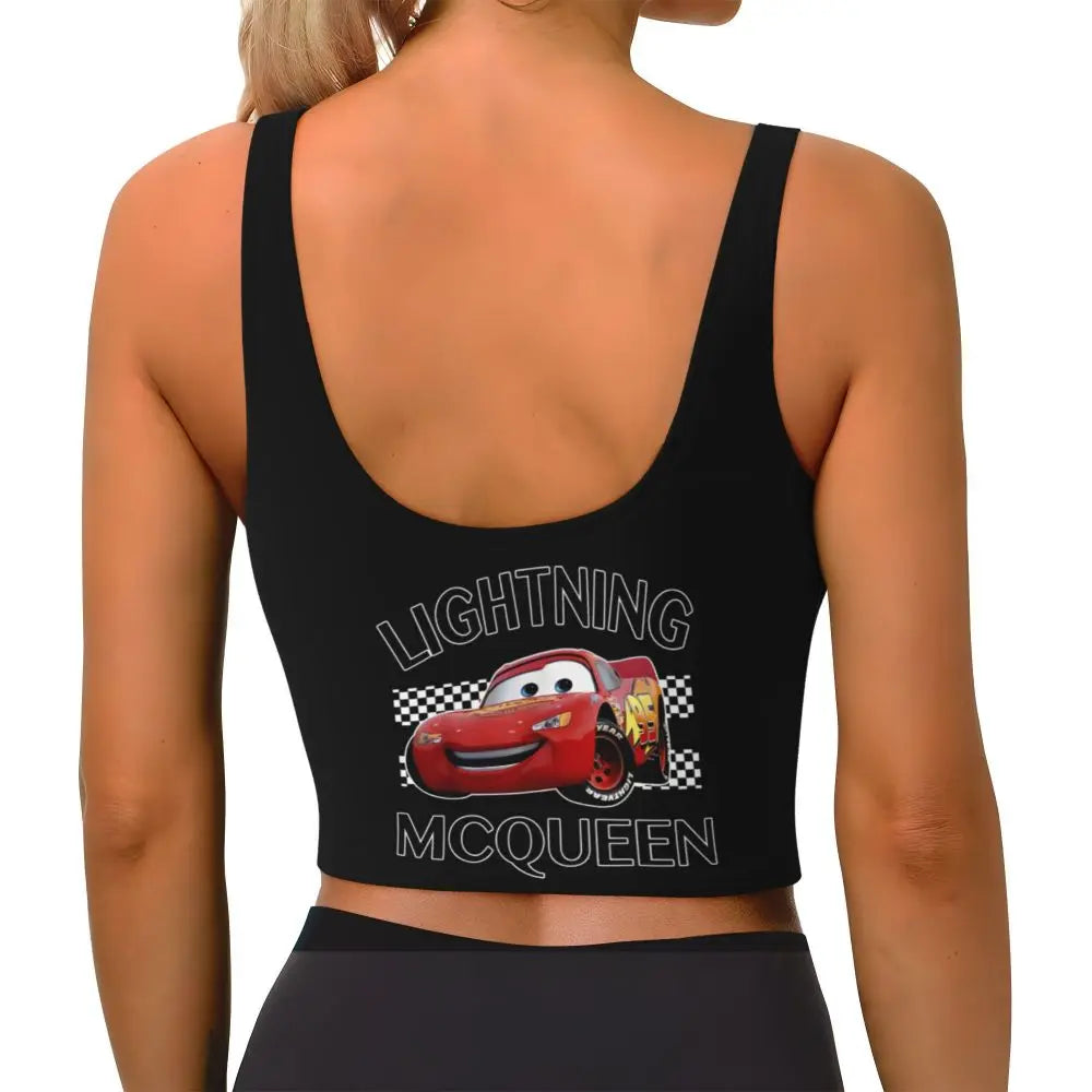 Maglia cars SaettaMcQueen Donna | Cartoon Fitness Crop Top Cars
