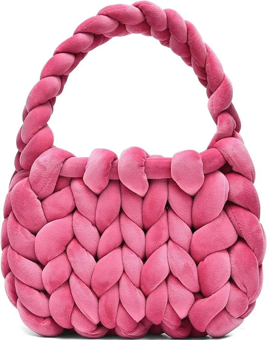 Borsa uncinetto in velluto intrecciato a mano – handbag artigianale unisex disponibile in più colori e dimensioni