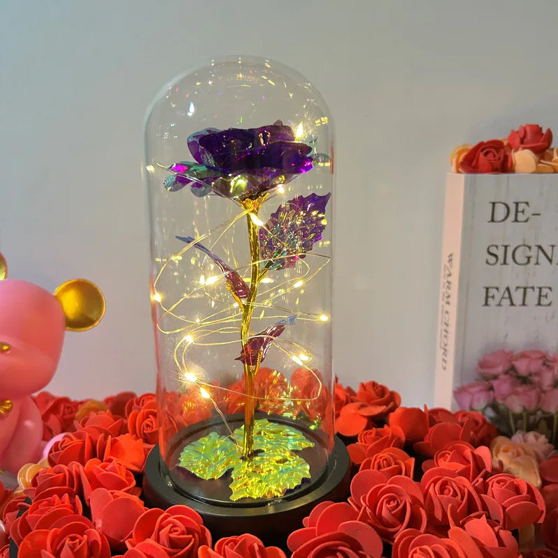 Rosa Eterna LED in Vetro – Fiore Romantico Regalo San Valentino