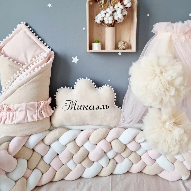 Paracolpi Culla Intrecciato 300-400 cm – Bumper Morbido a Treccia per Lettino Neonato