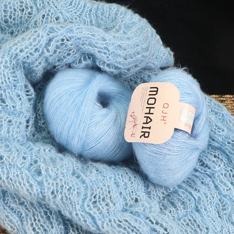 Set 6 gomitoli filato mohair morbido – lana angora effetto fluffy per maglioni, sciarpe, shawl fai-da-te