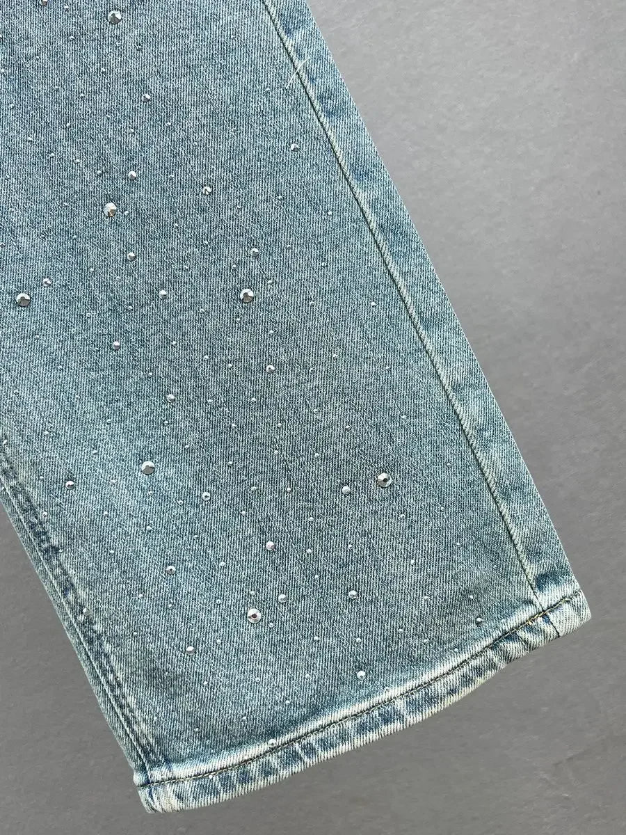 Jeans Donna Vita Alta con Ciondolo Brillante – Modello Gamba Dritta