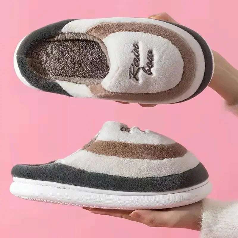 Ciabatte indoor unisex 2025 – suola alta in cotone, antiscivolo, pelose e super calde