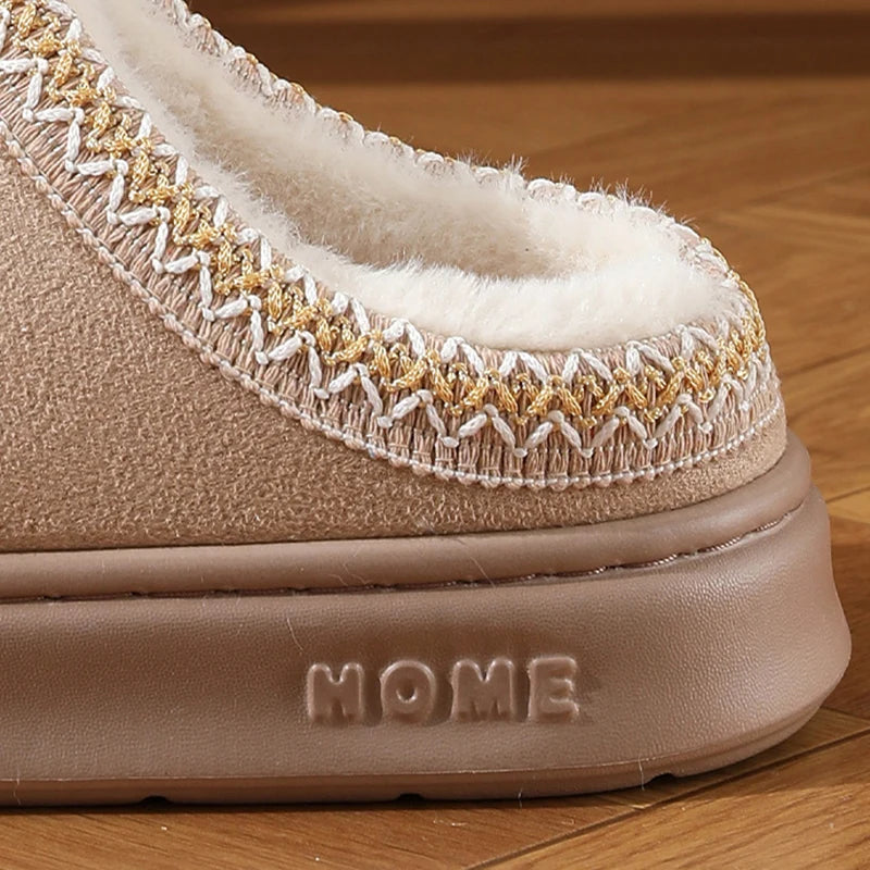 Slippers donna platform inverno 2025 ‒ pantofole fluffy platform indoor/outdoor, suola alta antiscivolo, calde e fashion