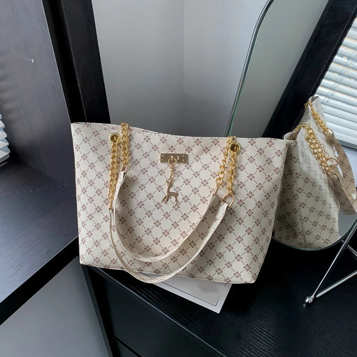 Borsa a mano in pelle morbida per presbiopia – Tote spaziosa con accessori pendenti, borsa a tracolla per donna