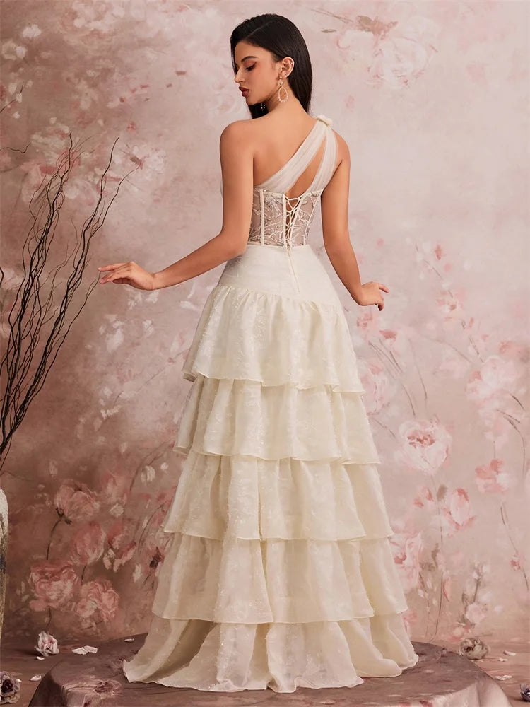 Abito Lungo Elegante da Sera Donna – Maxi Dress con Spacco e Paillettes per Cerimonie, Party e Promessa