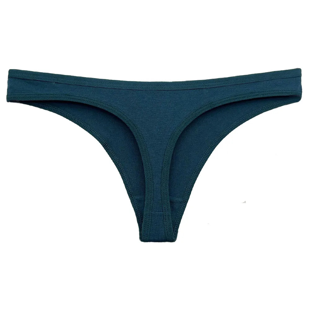 Set 5 pezzi perizomi donna in cotone – G-string low-waist comfort quotidiano, lingerie solid color