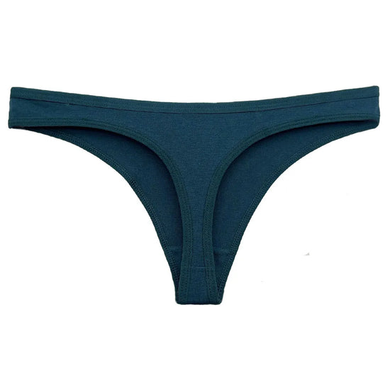 Set 5 pezzi perizomi donna in cotone – G-string low-waist comfort quotidiano, lingerie solid color