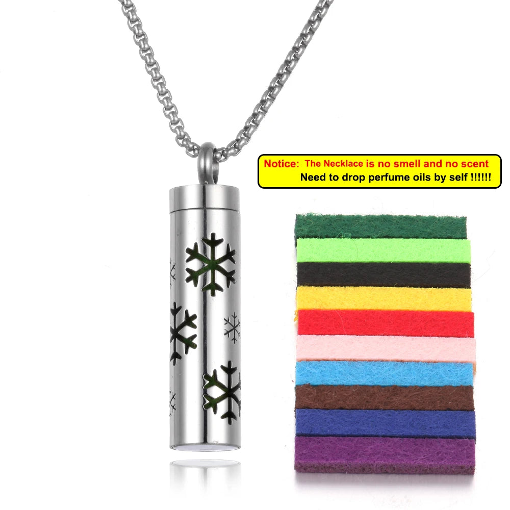 Collana diffusore profumo in acciaio – Aromaterapia wearable argento con spugnetta interna