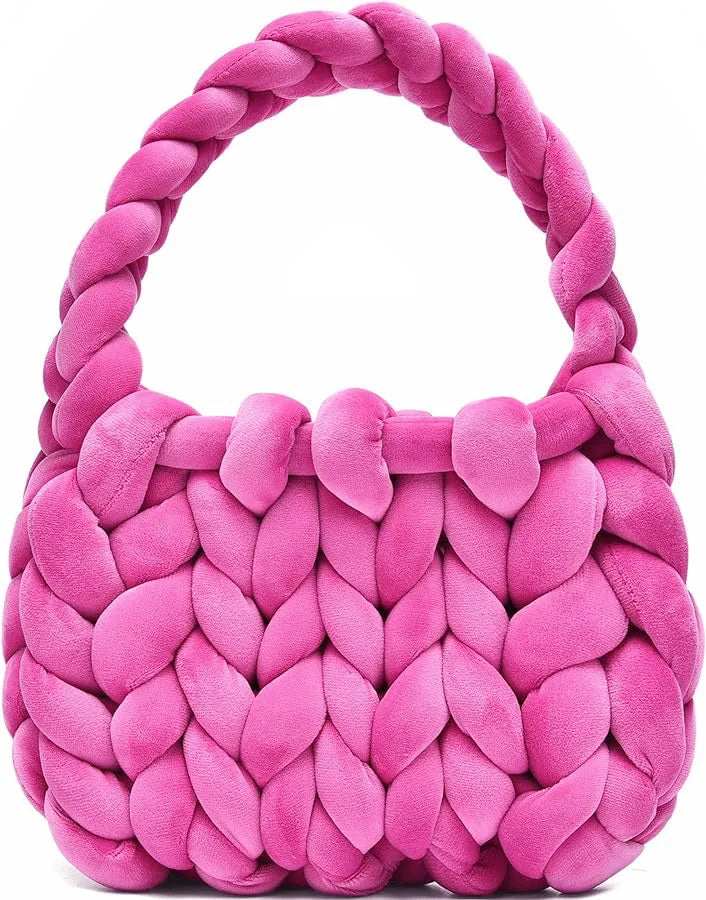 Borsa uncinetto in velluto intrecciato a mano – handbag artigianale unisex disponibile in più colori e dimensioni