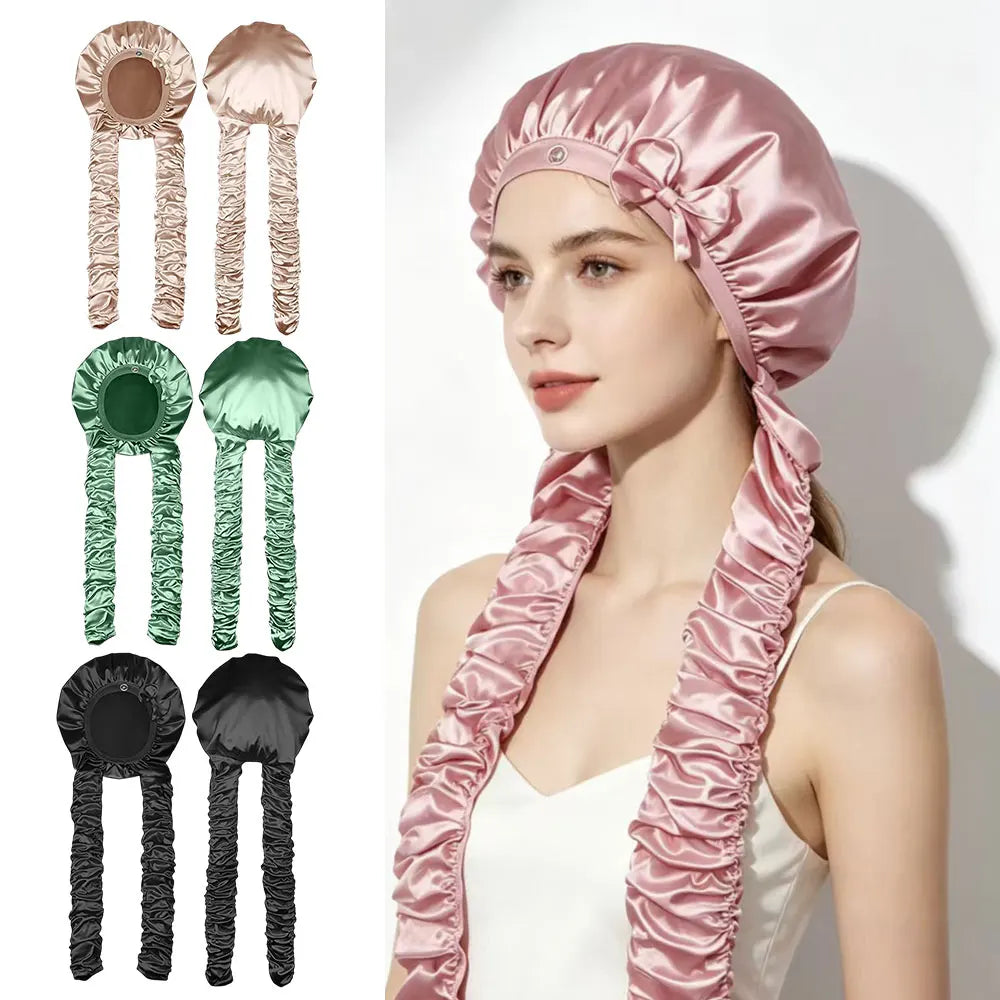 Cuffia Notte Extra Lunga per Trecce e Capelli Ricci – Satinata