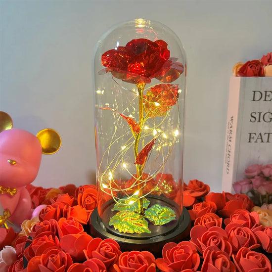 Rosa Eterna LED in Vetro – Fiore Romantico Regalo San Valentino