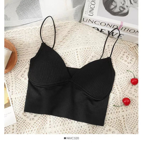 Crop Top tubino seamless donna – Sport brassière senza cuciture, streetwear estivo