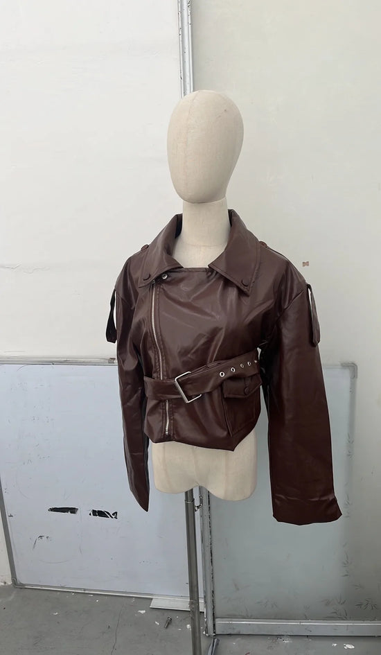 Giacca Donna Effetto Pelle Vintage con Zip - immagine 42