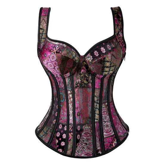 Corsetto Steampunk Overbust Donna – Bustier Modellante Push Up Vintage