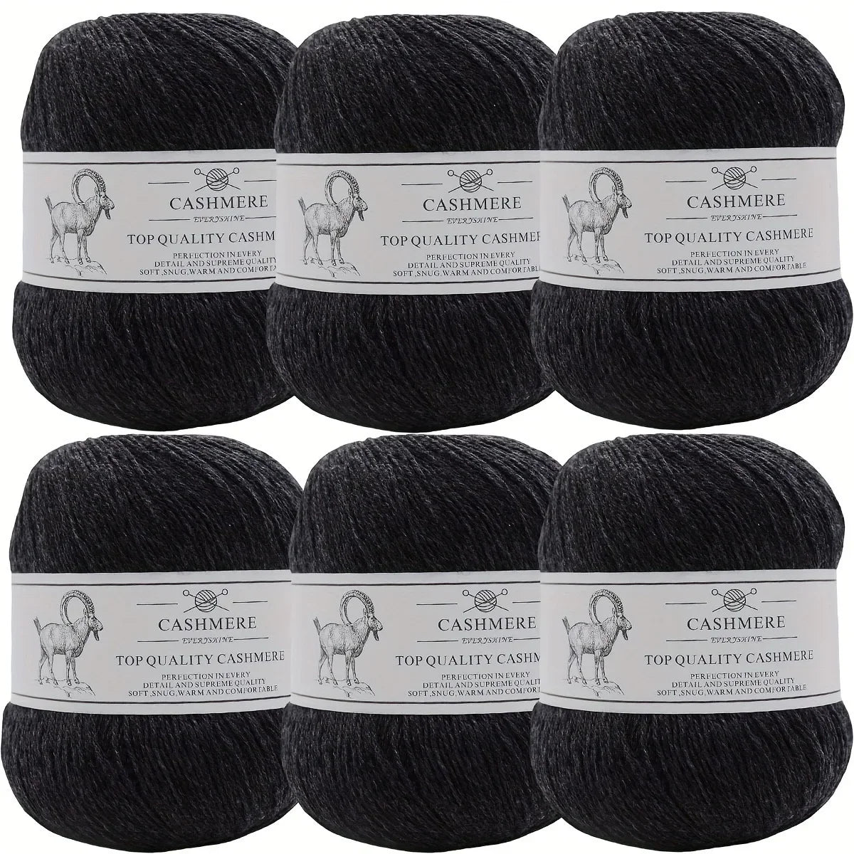 Set 6 gomitoli filo cashmere donna – Lana alta qualità per maglioni, sciarpe, cappelli e progetti fai-da-te