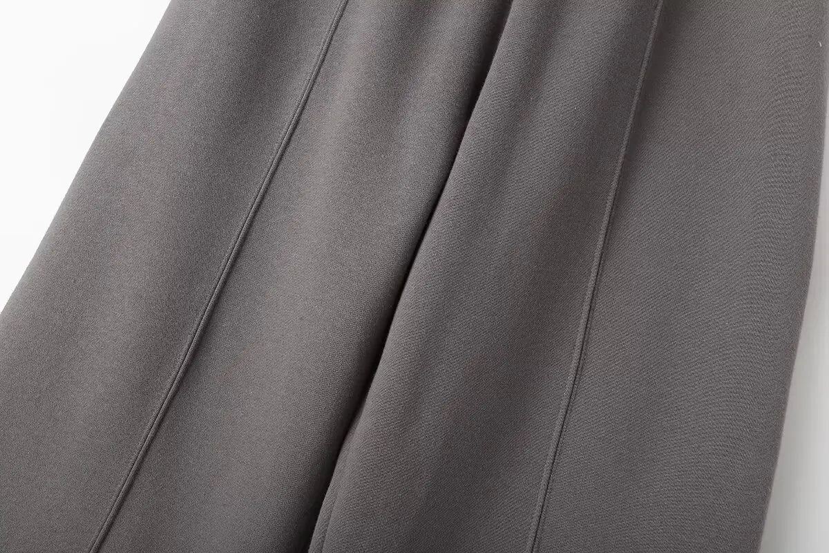 Completo donna autunnale con bomber corto e pantaloni palazzo vita alta – Outfit 2 pezzi