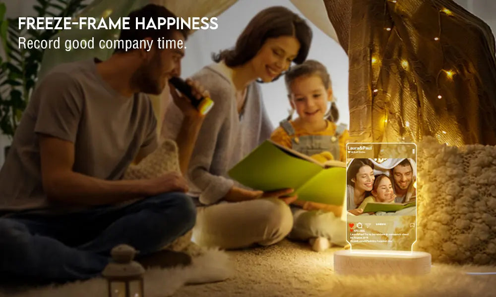 Lampada LED 3D Personalizzata con Foto, Nome e Data – Regalo Romantico per Coppie