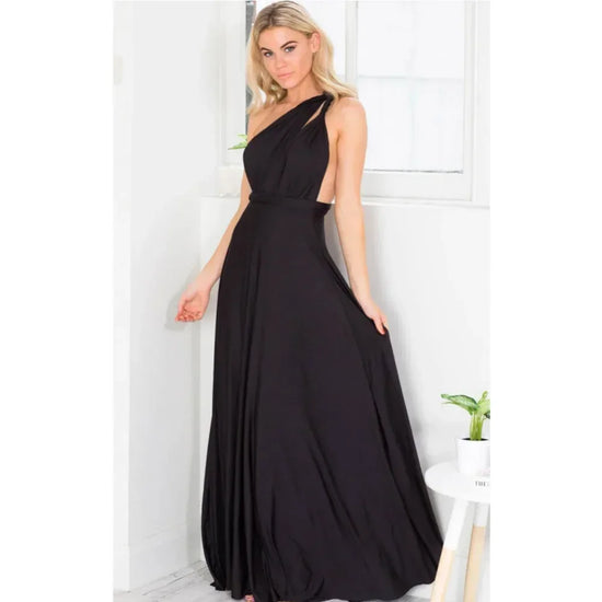 Abito Lungo Multiway Donna con Scollo a V – Vestito Trasformabile Elegante