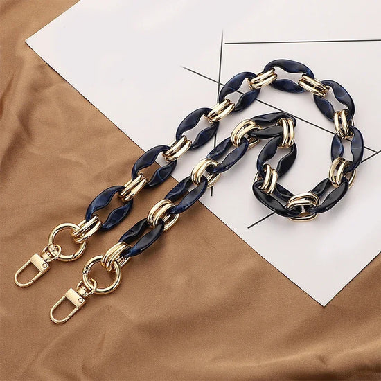 Tracolla/acrylic chain 40-60 cm per borse – catenella sostitutiva fashion in acrilico trasparente/colore, strap removibile accessorio donna