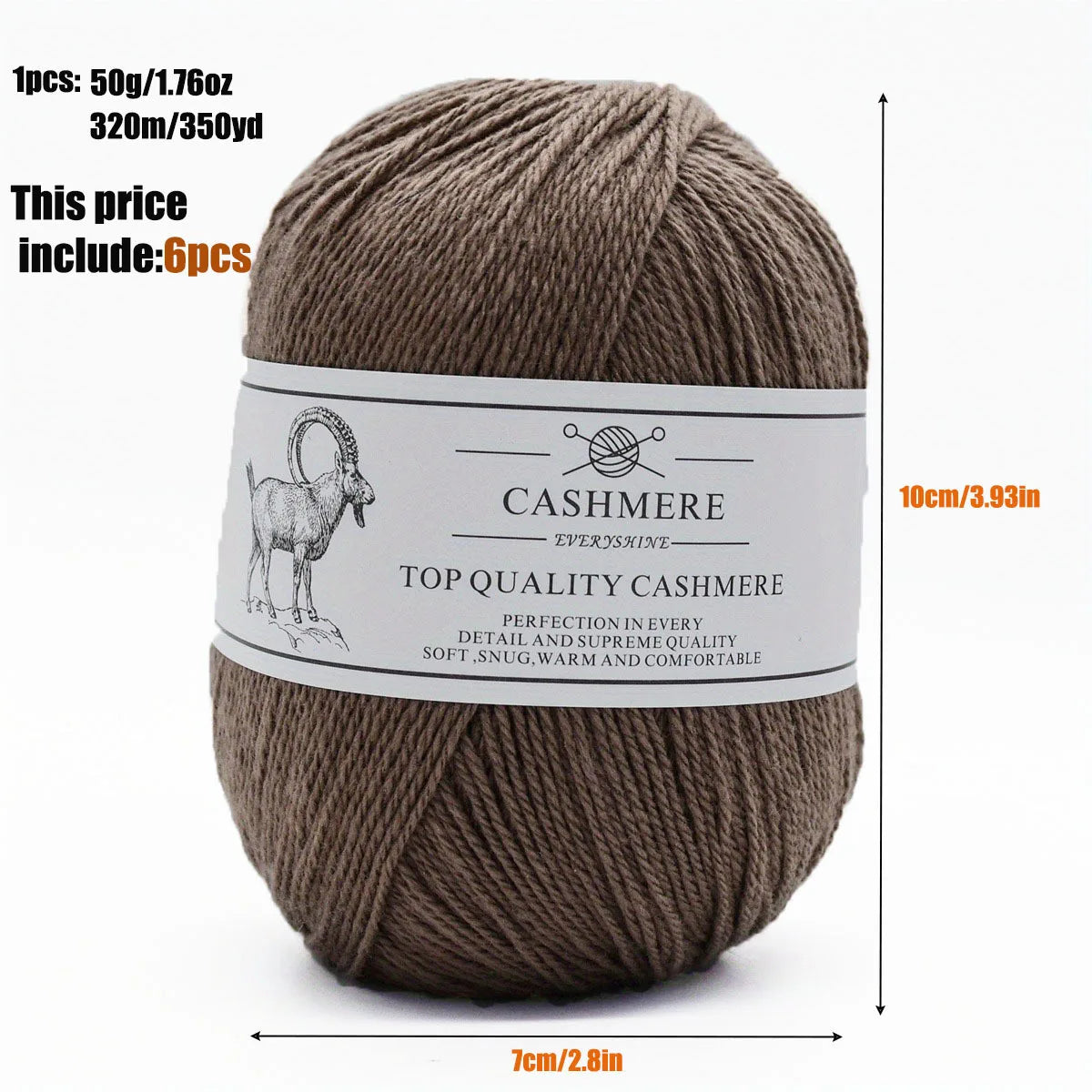 Set 6 gomitoli filo cashmere donna – Lana alta qualità per maglioni, sciarpe, cappelli e progetti fai-da-te
