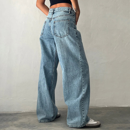 Jeans Boyfriend Donna Vita Alta con Tasche – Stile Y2K - dettaglio prodotto