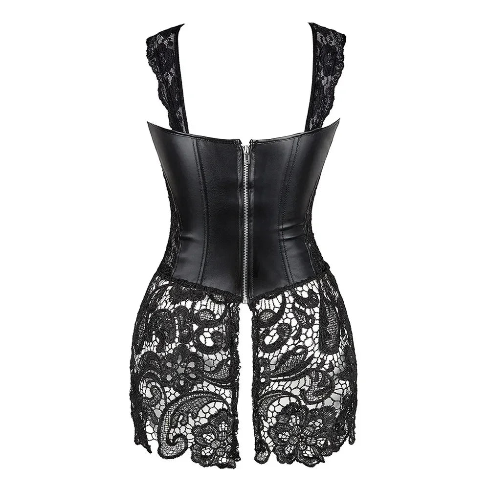 Vestito Corsetto Donna Sexy – Abito Gothic con Gonna in Pizzo