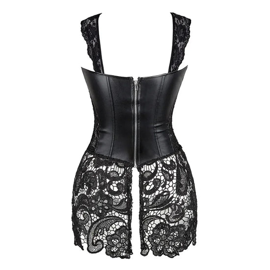 Vestito Corsetto Donna Sexy – Abito Gothic con Gonna in Pizzo