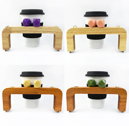 Set di manici in legno da 20 cm per borse – Chiusura a bacio per cucito fai-da-te, confezione da 1, 2 o 5 pezzi