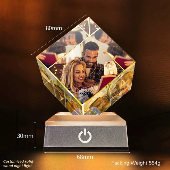 Cristallo Rotondo Personalizzato con Foto e Incisione – Ricordo Elegante per Anniversario e Matrimonio