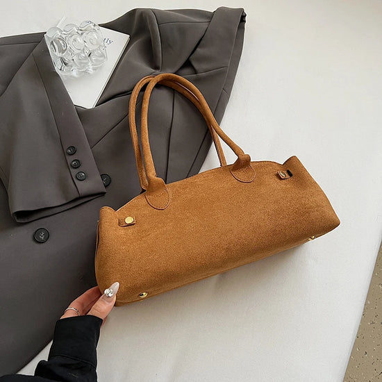 Borsa baguette tote in suede 2025 – stile underarm sofisticato, capiente e raffinato per donne commuter