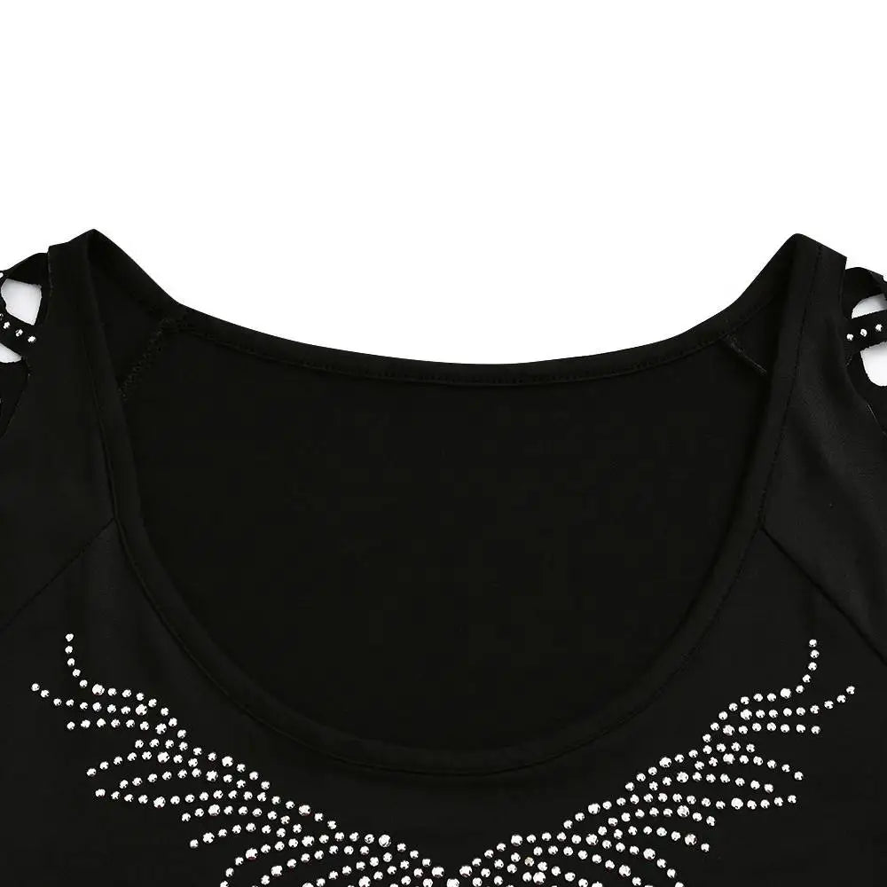 Mini Dress Bodycon Paillettes Donna – O‑Neck, Maniche Corte, Estate 2025