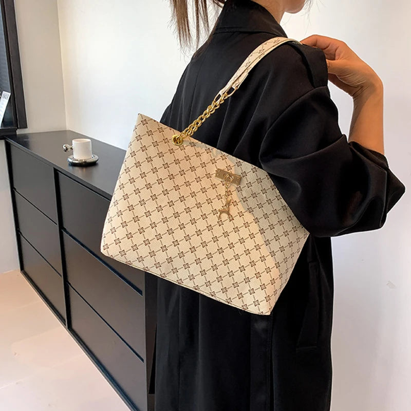 Borsa a mano in pelle morbida per presbiopia – Tote spaziosa con accessori pendenti, borsa a tracolla per donna
