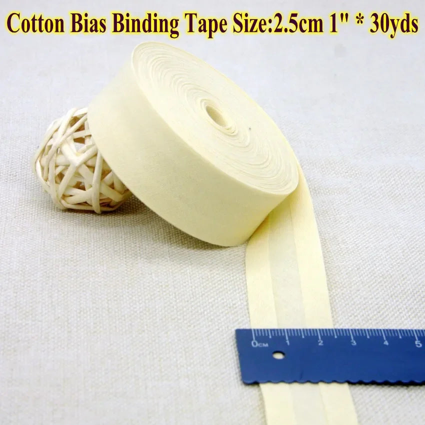 Nastro bias binding cotone 25 mm · rotolo 30 metri – rifiniture, bordi e accessori cucito fai-da-te